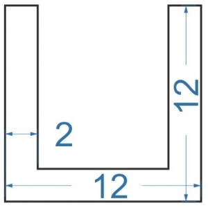 Швелер алюмінієвий 12x12x2