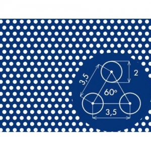 Перфорований лист н/ж 1000x2000х1,5 PA Rv2-3,5